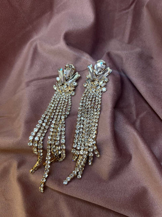 Orecchini cascata strass
