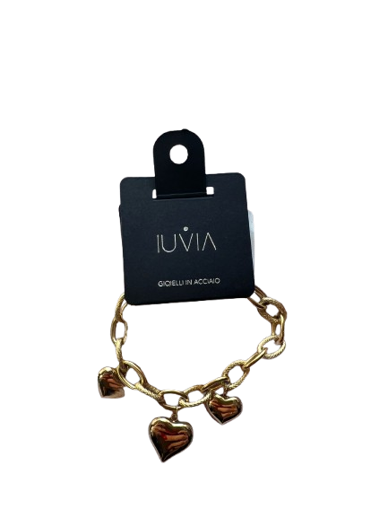 Bracciale cuori 3D oro
