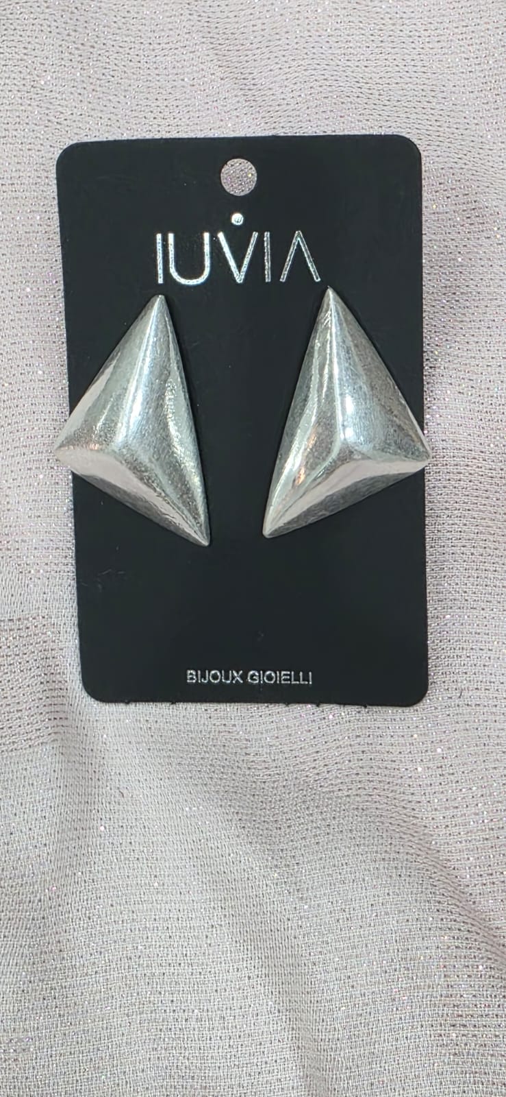 Orecchini metallo triangolo bombato