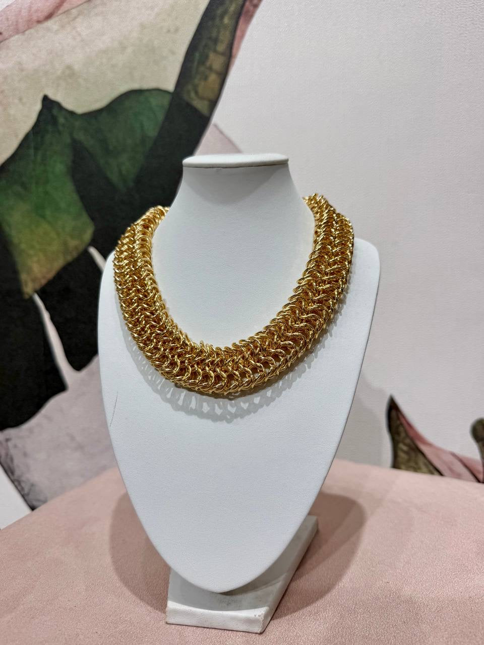 Collana corta rete dorata